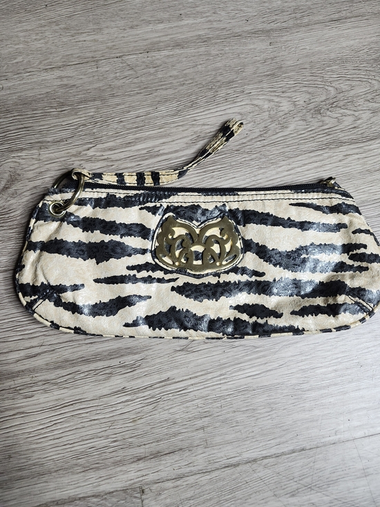 Handbags - Carlos Wristlet Clutch in Black and Cream with Gold Accent
